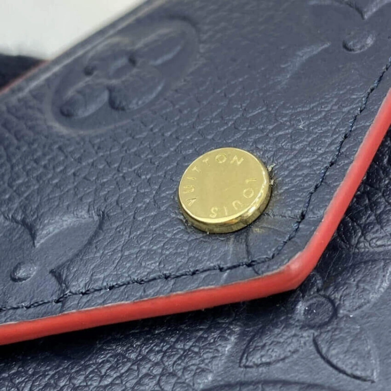 3 card sl Louis Vuitton Monogram Empreinte Card Holder Recto Verso Blue - Image 6