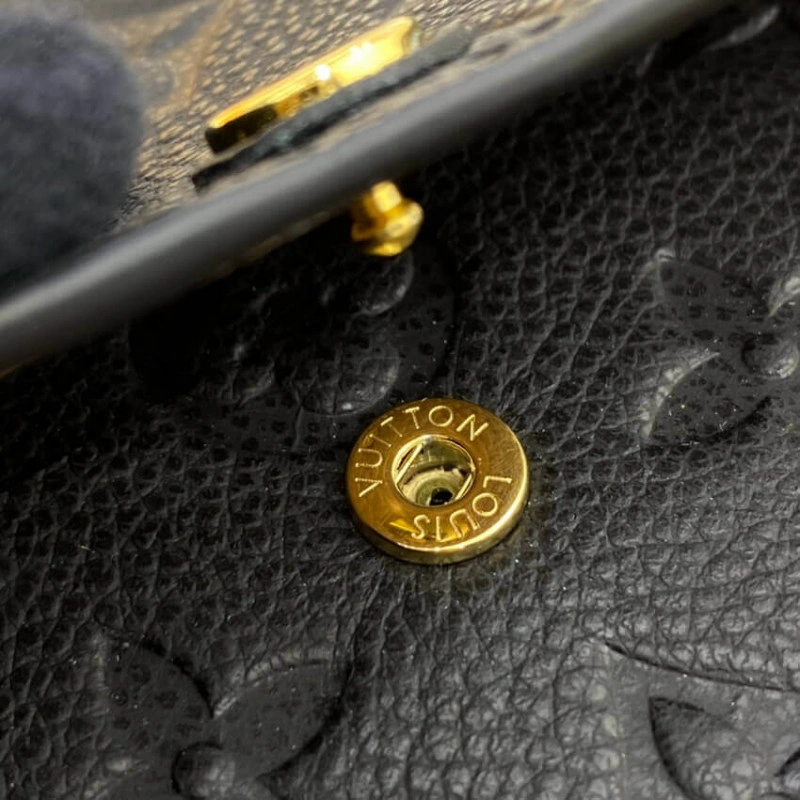 Goldcolor Louis Vuitton Monogram Empreinte Emilie Wallet Black - Image 7