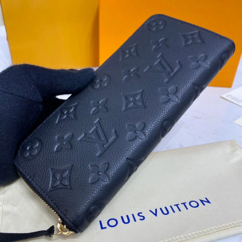Supple gr Louis Vuitton Monogram Empreinte Leather Clemence Wallet Black - Image 4
