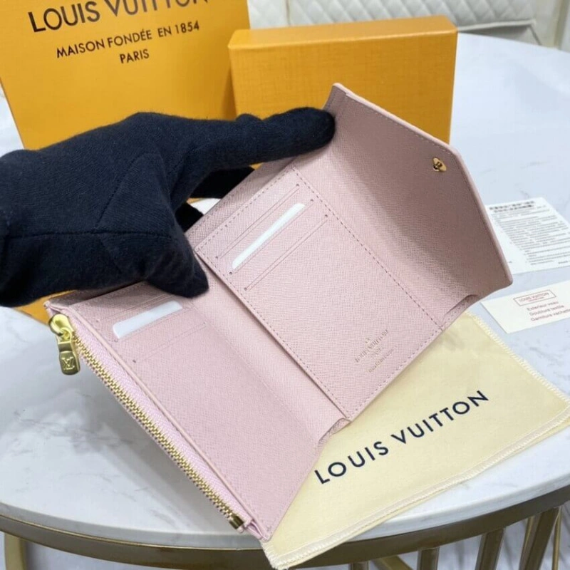 Cowhide l Louis Vuitton Victorine Wallet Pink - Image 10