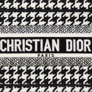 Mini Dior Book Tote In Macro Houndstooth Motif Canvas Black UrbanStyle 3910