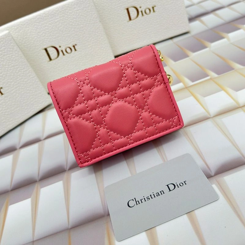 Mini Lady Dior Flap Card Holder Cannage Lambskin Pink TopPick 9634 - Image 3