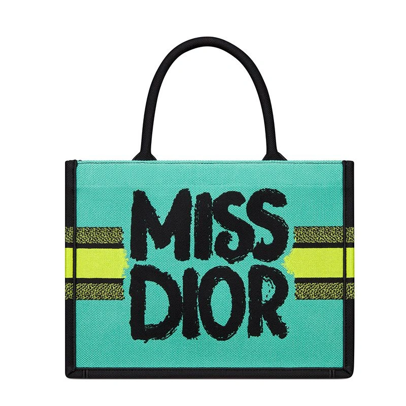 Popular 5081 Dior Book Tote In Miss Dior Graffiti Motif Canvas Yellow - Image 3