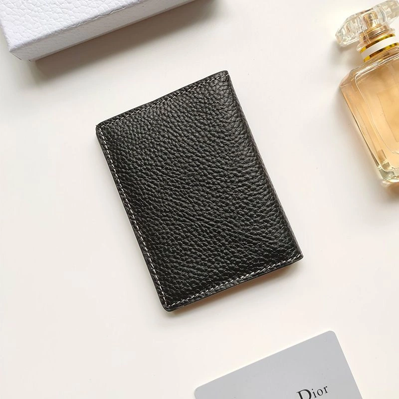 SportInspired 7958 Dior Saddle Bi-Fold Card Holder Grained Calfskin Black - Image 3