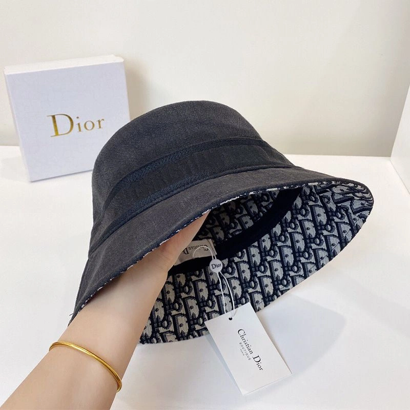 StreetReady 899 Christian Dior Bucket Hat Oblique Motif Denim Black - Image 3