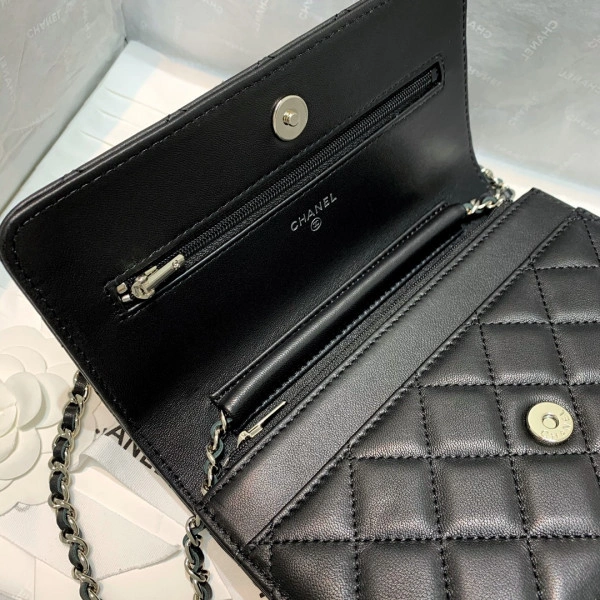 Trendy CHANEL CHAIN WALLET LAMBSKIN NEW EDITION 1345 - Image 8