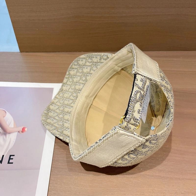 Christian Dior Baseball Cap D-Oblique Motif Cotton Khaki - Image 3