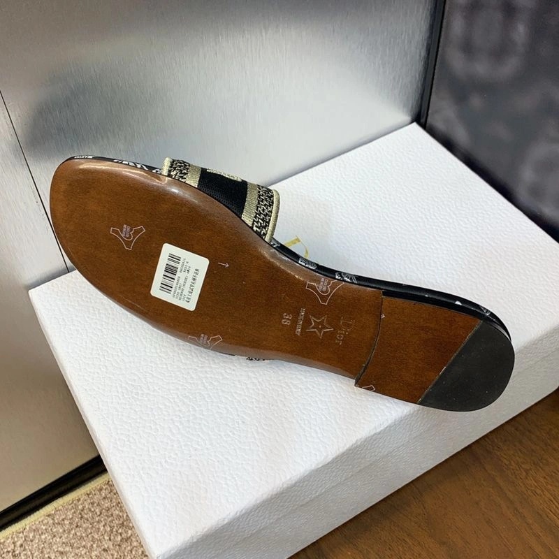 Christian Dior Dway Slides Women Gradient Butterflies Motif Canvas Black - Image 3