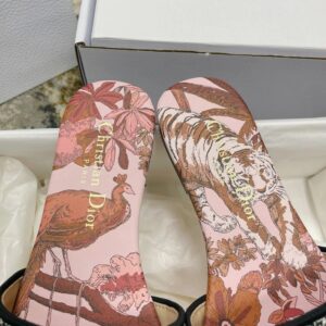 Christian Dior Dway Slides Women Toile de Jouy Voyage Motif Canvas Pink