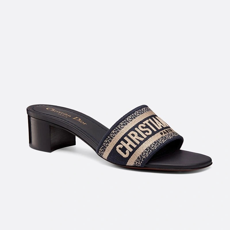 Christian Dior Dway Slides Women Canvas Black - Image 4