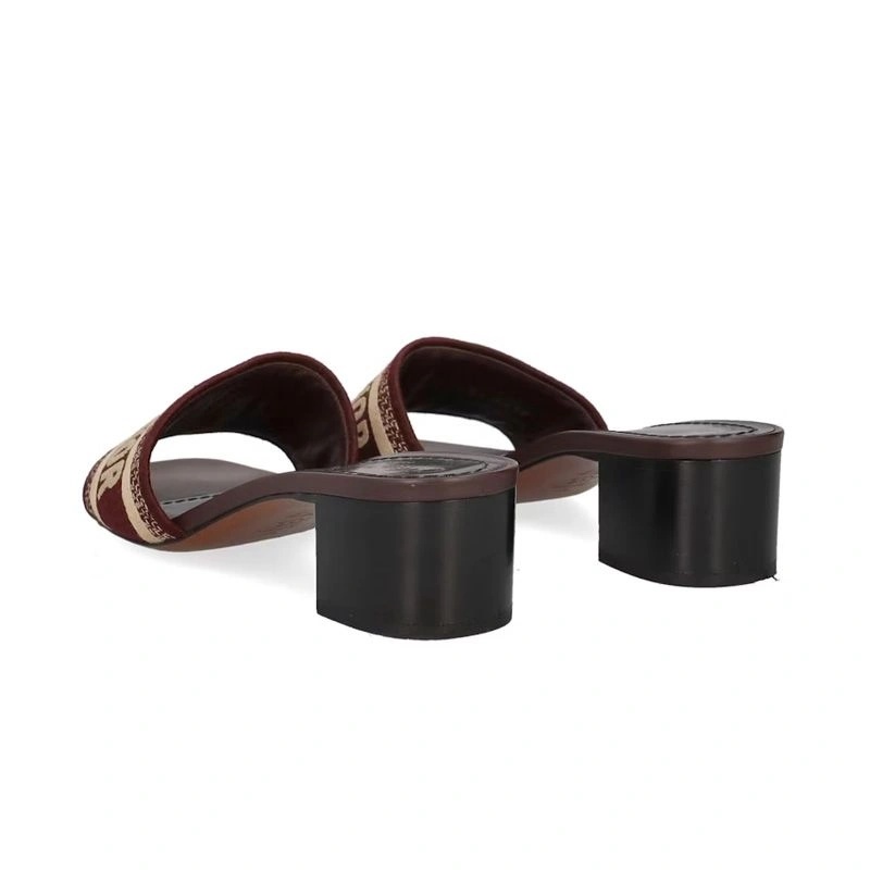 Christian Dior Dway Slides Women Canvas Burgundy - Image 5