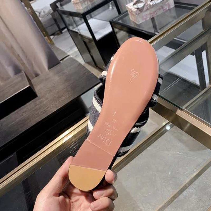 Christian Dior Granville Slides Women Canvas Black - Image 4