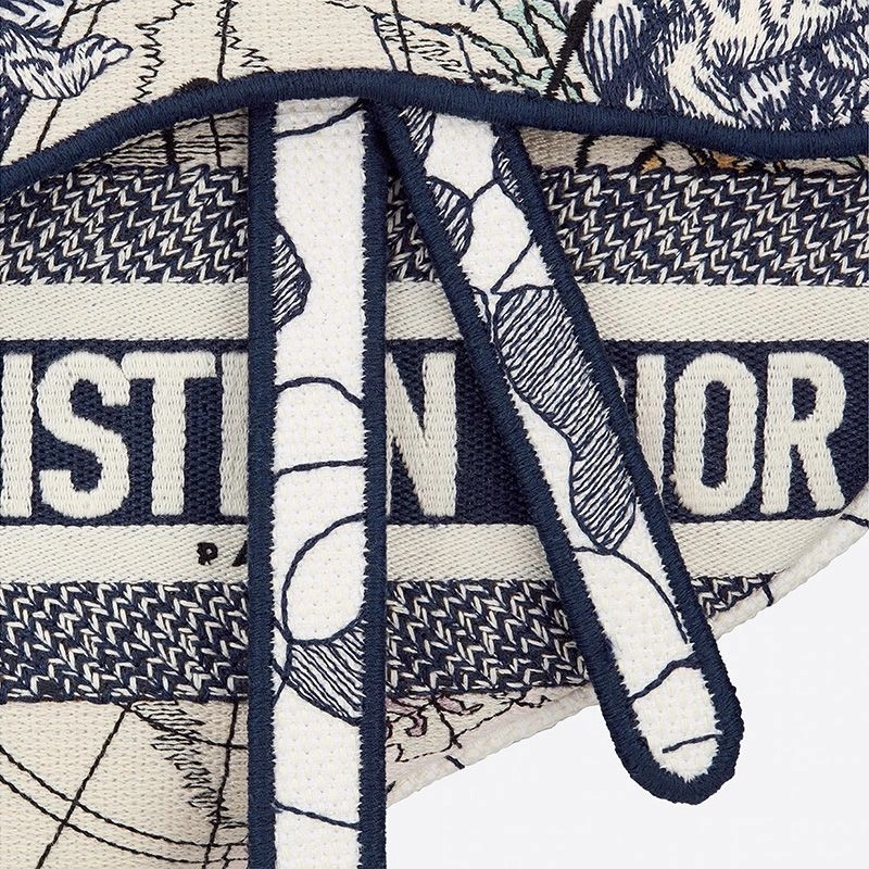 Christian Dior Saddle Bag Around the World Motif Canvas Blue - Image 5
