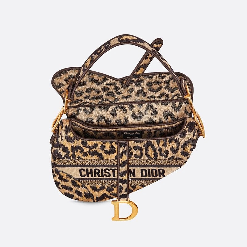 Christian Dior Saddle Bag Mizza Motif Canvas Beige - Image 4