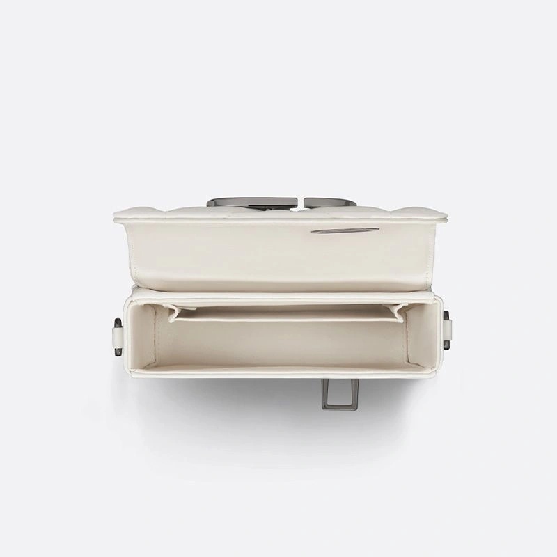 Dior 30 Montaigne Box Bag with Handle Maxicannage Lambskin White - Image 4