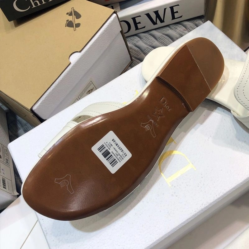 Dior 30 Montaigne Slides Women Calfskin White - Image 3