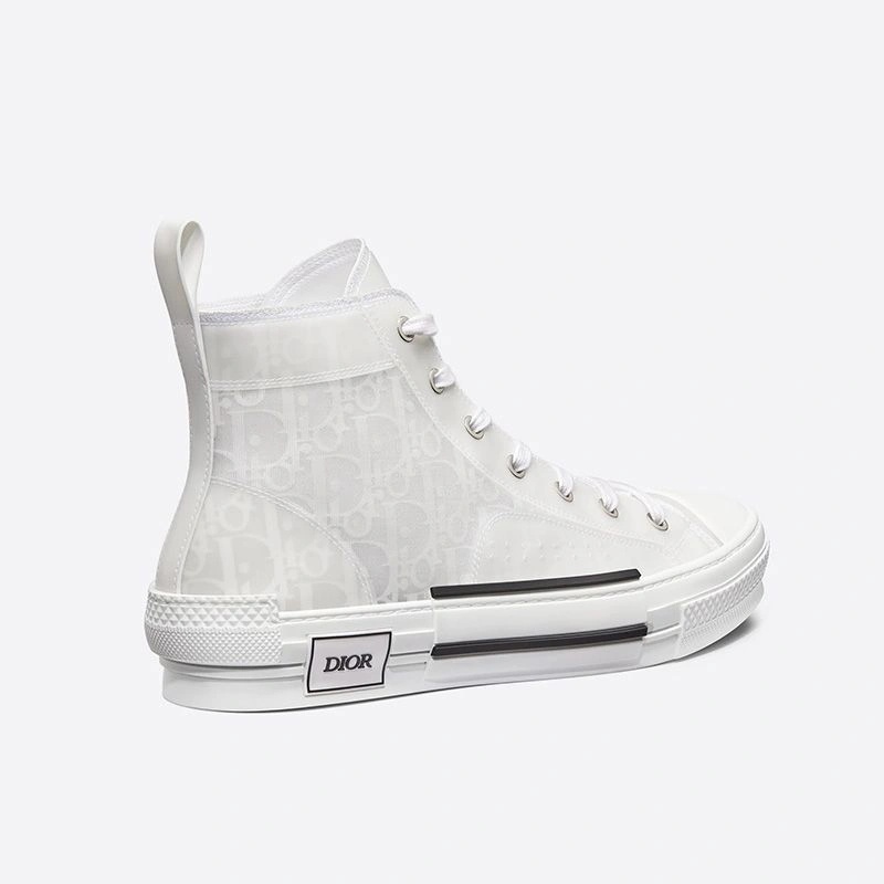 Dior B23 High-Top Sneakers Unisex Oblique Motif Canvas White - Image 3