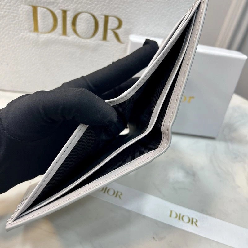 Dior Bi-Fold Wallet Oblique Galaxy Leather Grey - Image 4
