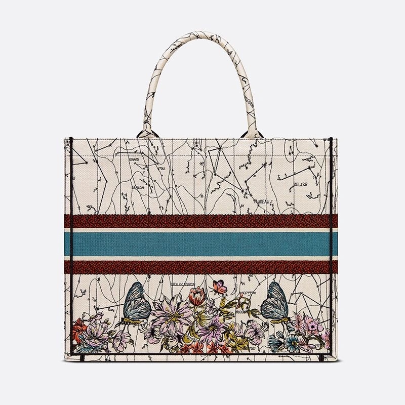 Dior Book Tote Constellation Motif Canvas White - Image 3