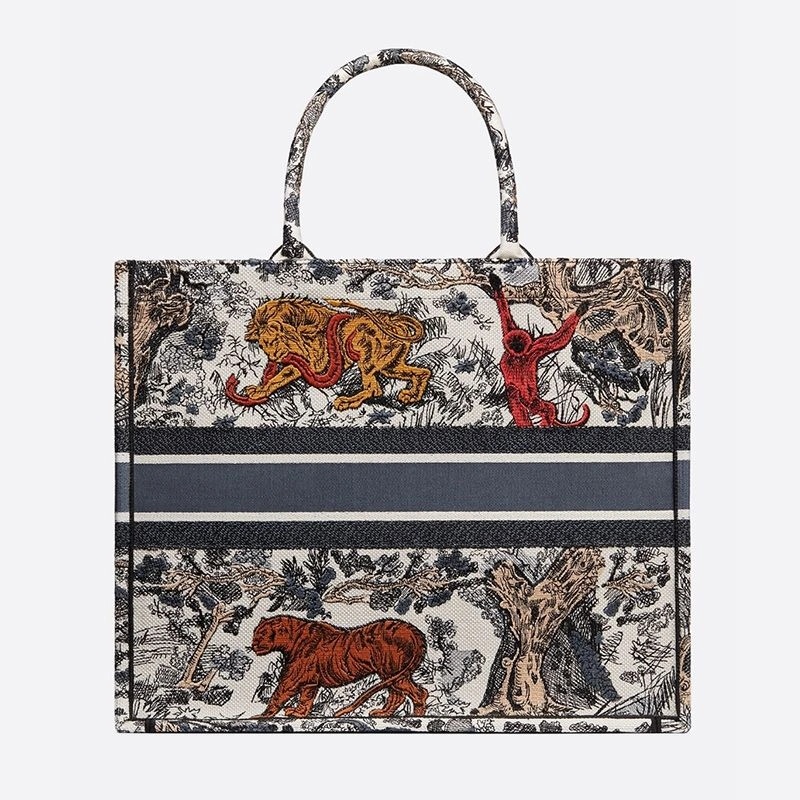 Dior Book Tote Toile De Jouy Motif Canvas Tiger - Image 3
