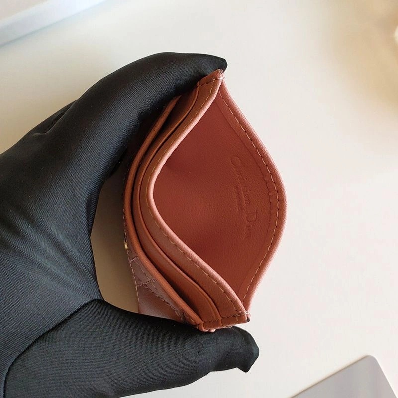 Dior Card Holder Cannage Calfskin Pink - Image 3