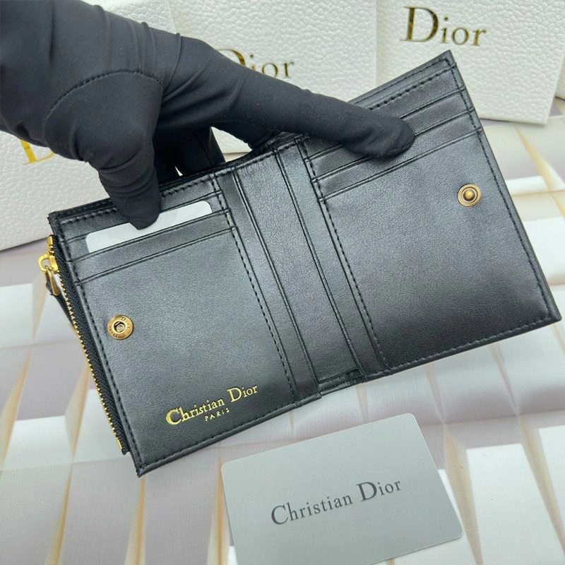 Dior Caro Dahlia Card Holder Grained Calfskin Black - Image 3