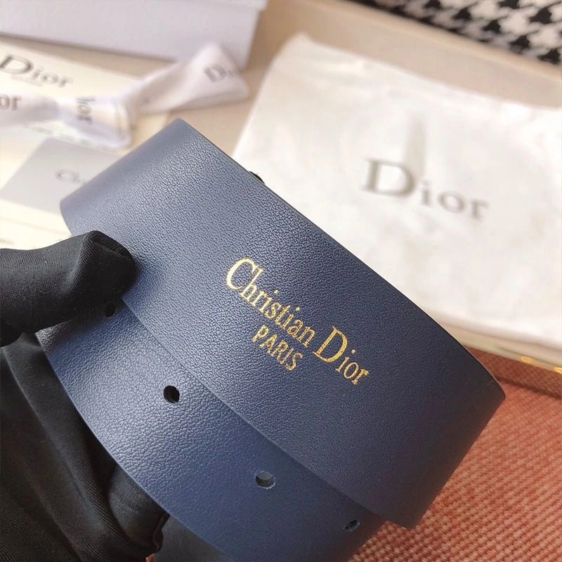 Dior CD Belt Leather Blue - Image 3