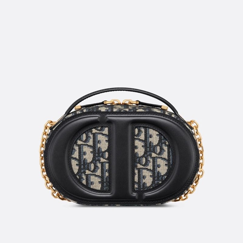 Dior CD Signature Oval Camera Bag Oblique Motif Canvas Blue - Image 3