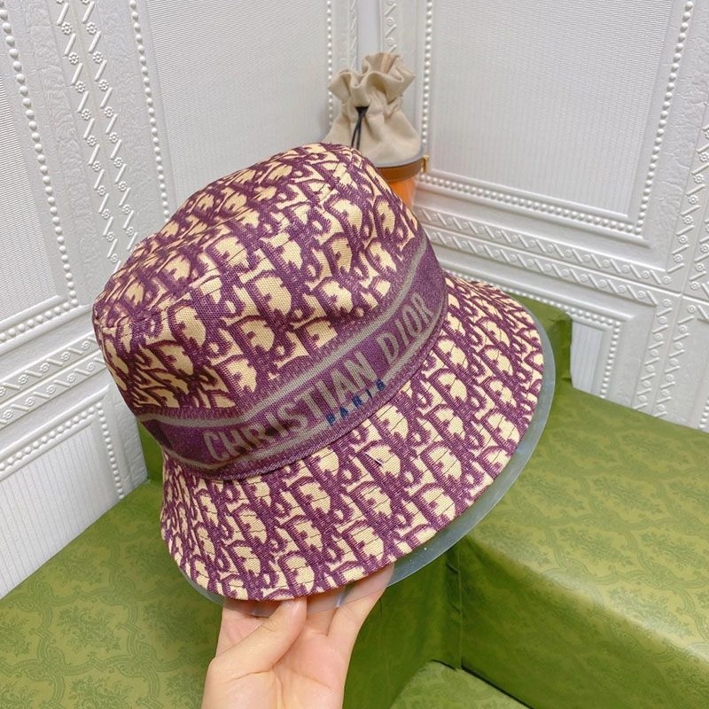 Dior D-Oblique Small Brim Bucket Hat Canvas Purple - Image 4