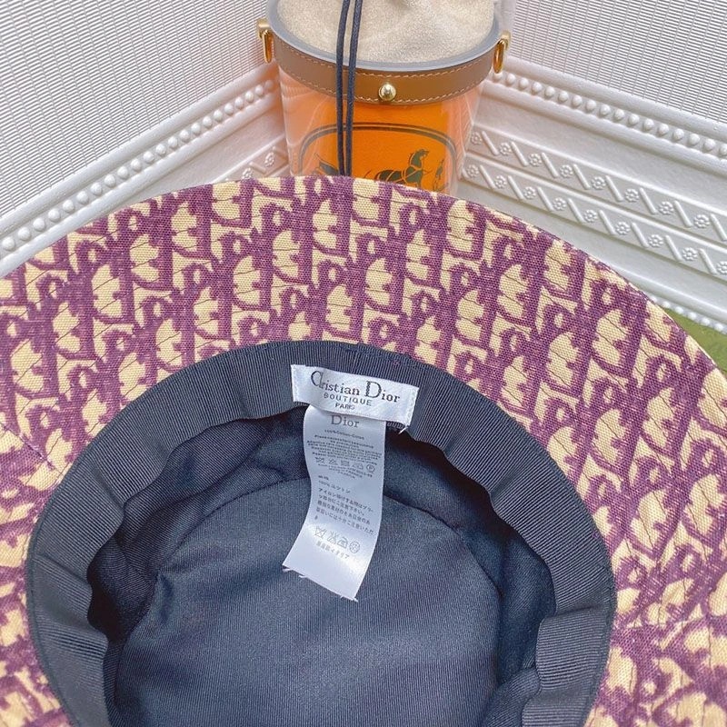 Dior D-Oblique Small Brim Bucket Hat Canvas Purple - Image 5