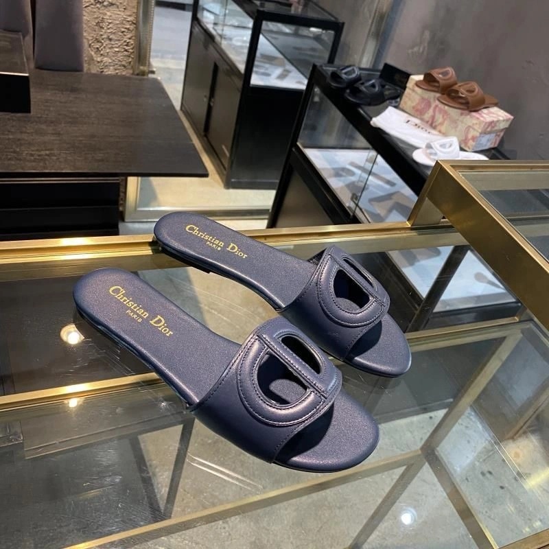 Dior D-Club Slides Women Calfskin Blue - Image 3