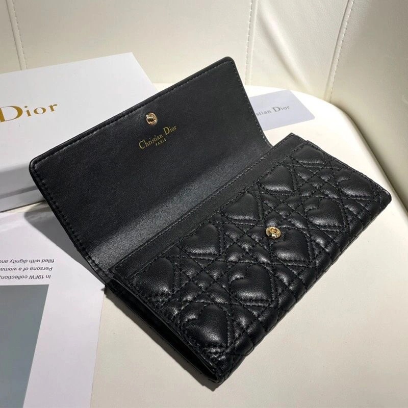 Dior Flap Wallet Cannage Lambskin Black - Image 3