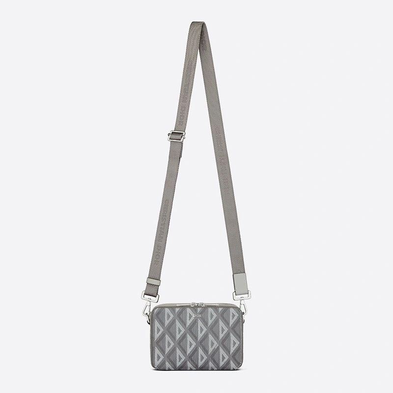 Dior Messenger Pouch CD Diamond Motif Canvas Grey - Image 4