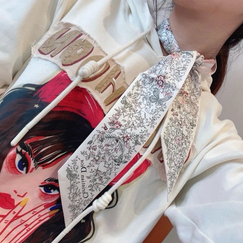 Dior Mitzah Twill Butterfly Around the World Motif Silk Pink - Image 3