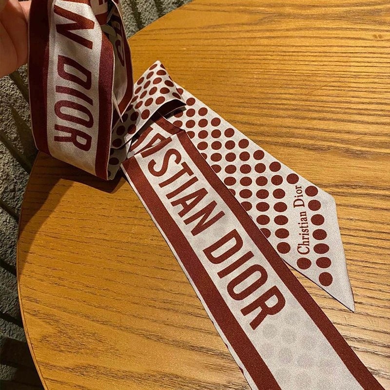 Dior Mitzah Twill Dots Motif Silk Red - Image 3