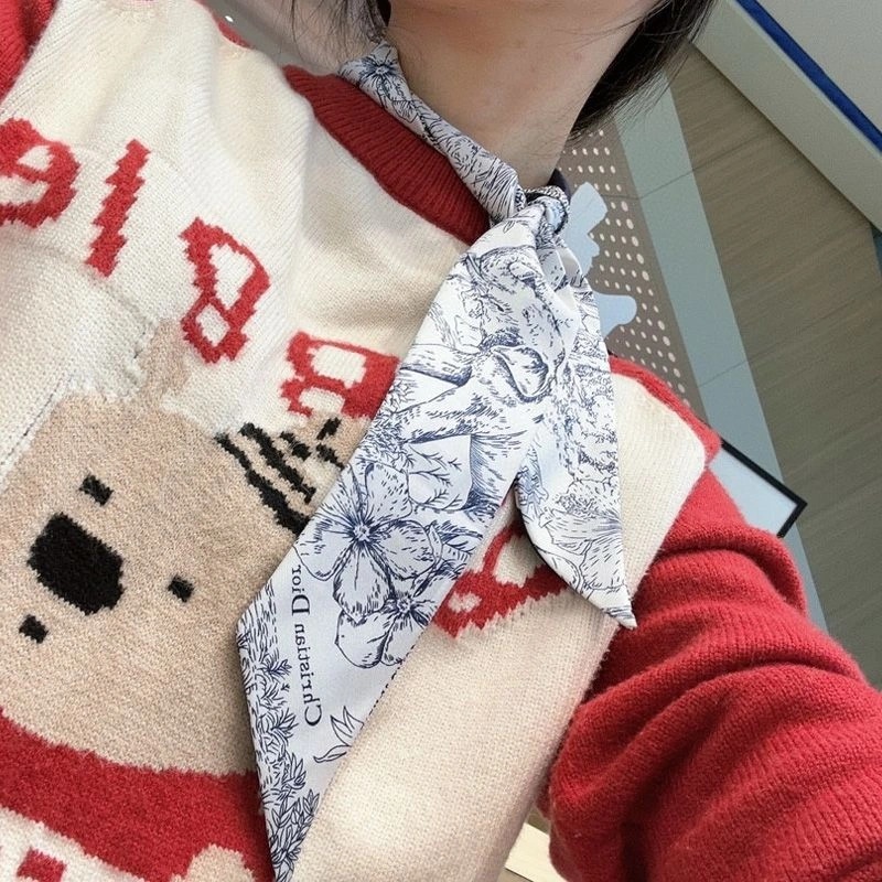 Dior Mitzah Twill Toile de Jouy Voyage Motif Silk Blue - Image 3