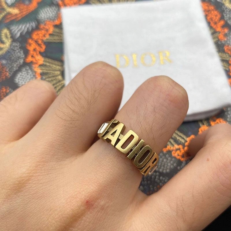 Dior Open Chain J'ADIOR Ring Metal and White Crystals Gold - Image 4