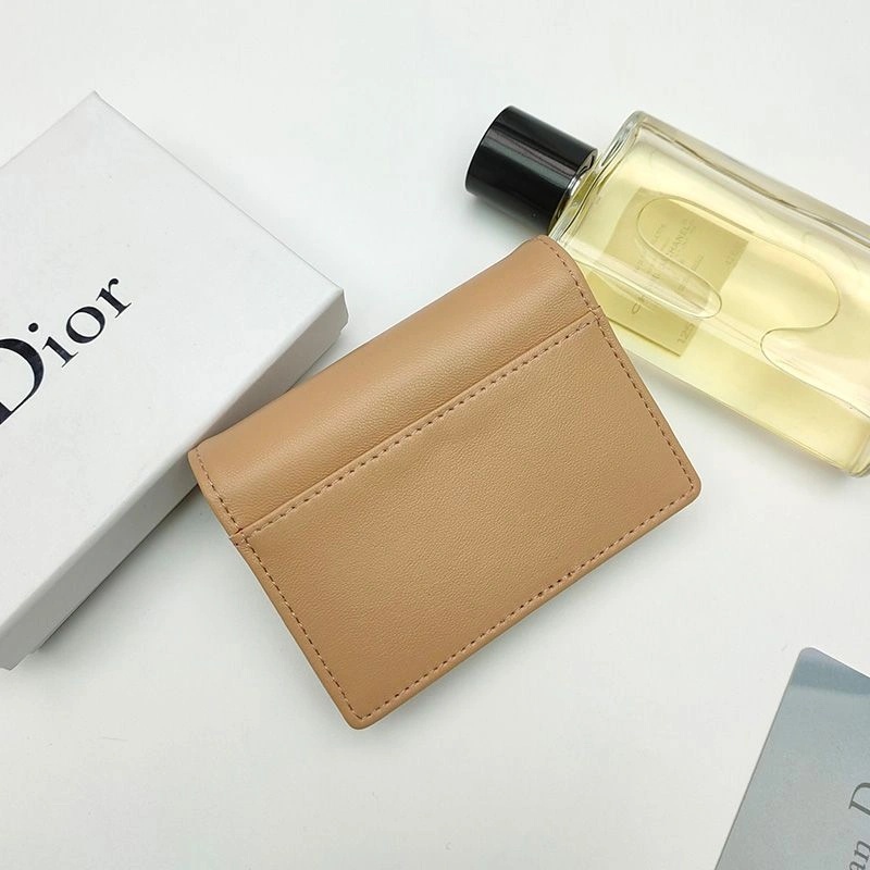 Dior Saddle Flap Card Holder Goatskin Khaki - Image 3