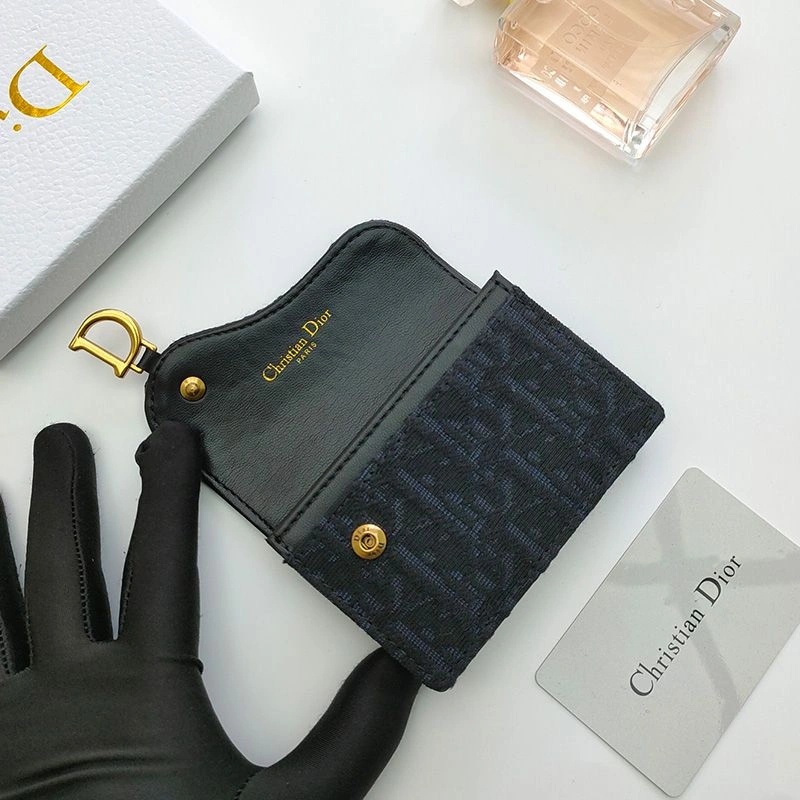 Dior Saddle Flap Card Holder Oblique Motif Canvas Black - Image 3