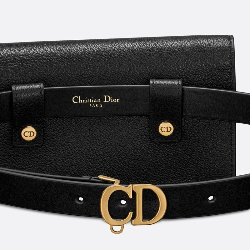 Dior Saddle Removable Pouch Belt 20MM Ultrasoft Calfskin Black - Image 3