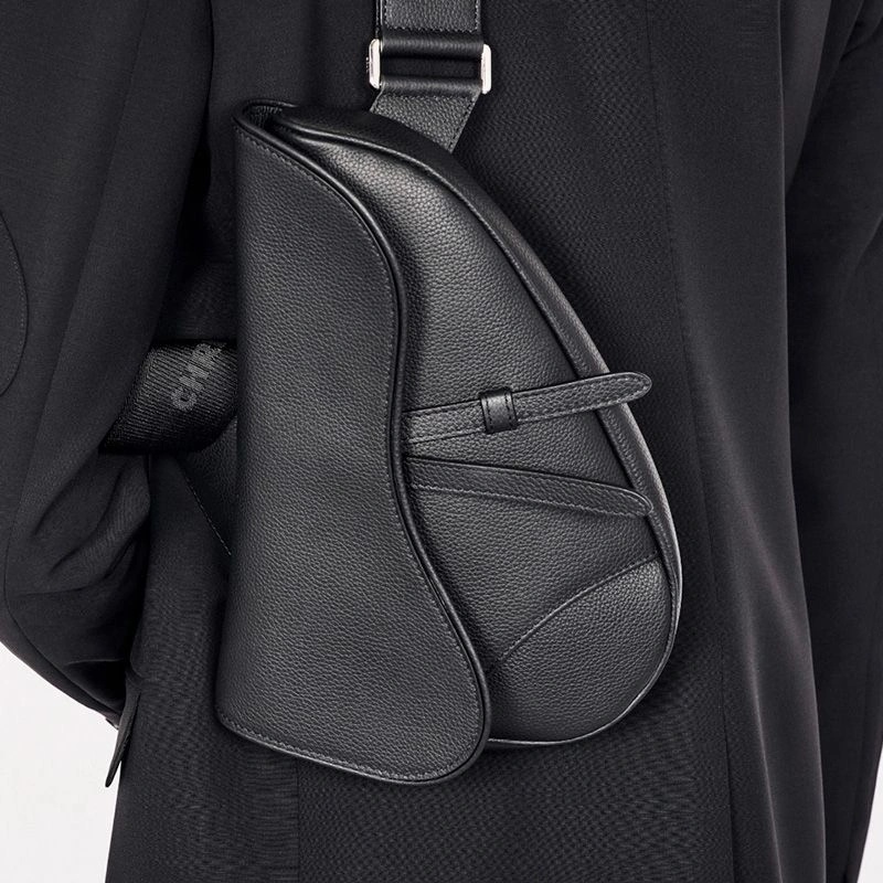 Dior Saddle Crossbody Grainded Calfskin Black - Image 4