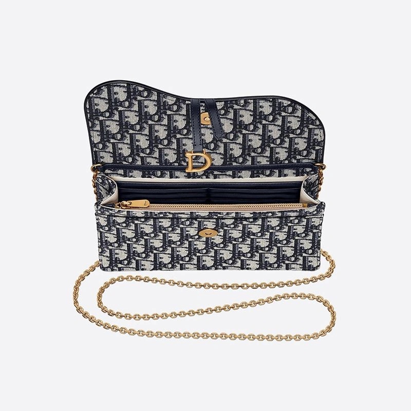 Dior Saddle Pouch Oblique Motif Canvas Blue - Image 3