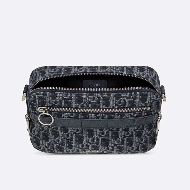 Dior Safari Messenger Oblique Motif Canvas Navy Blue - Image 4