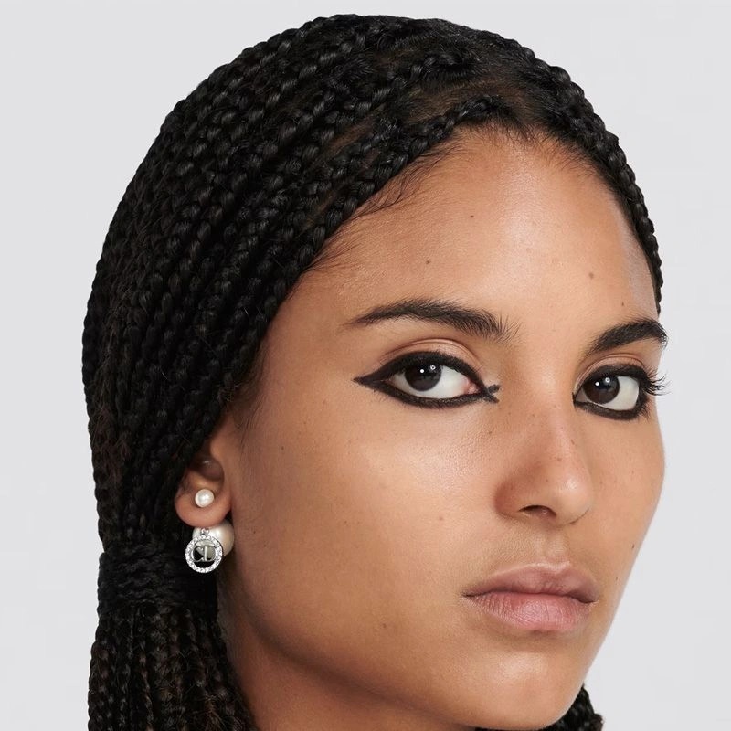 Dior Tribales Earrings Metal, Pearls and Crystals Silver - Image 4