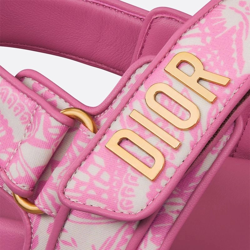 DiorAct Sandals Women Butterfly Motif Technical Fabric Rose - Image 4