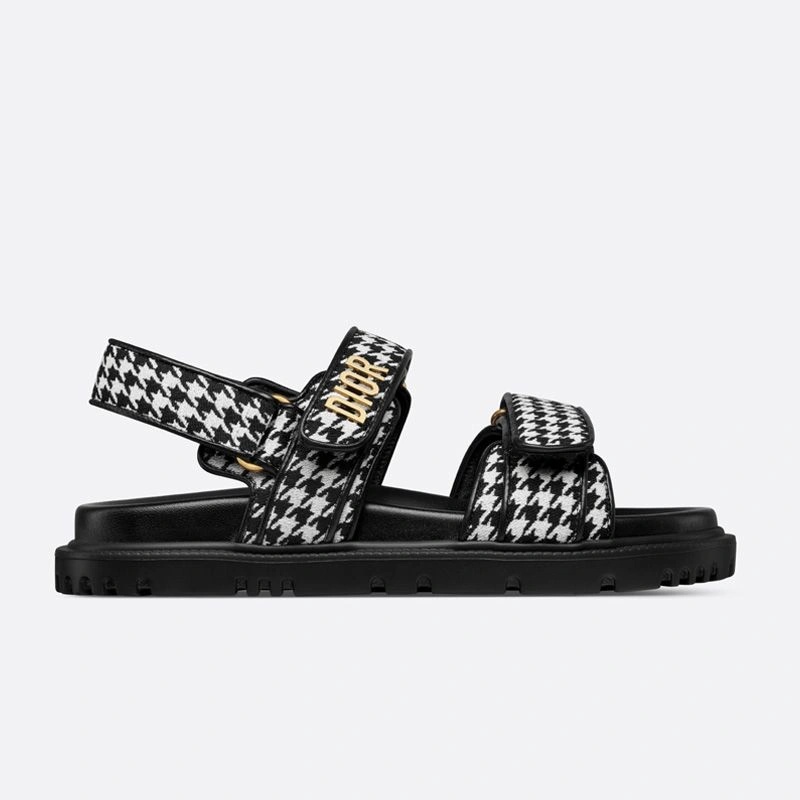 DiorAct Sandals Women Micro Houndstooth Motif Technical Fabric Black - Image 3