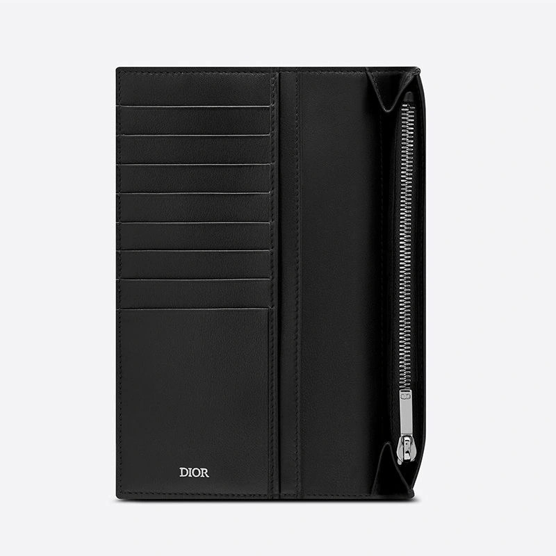 Large Dior Vertical Wallet Oblique Motif Canvas Blue - Image 4