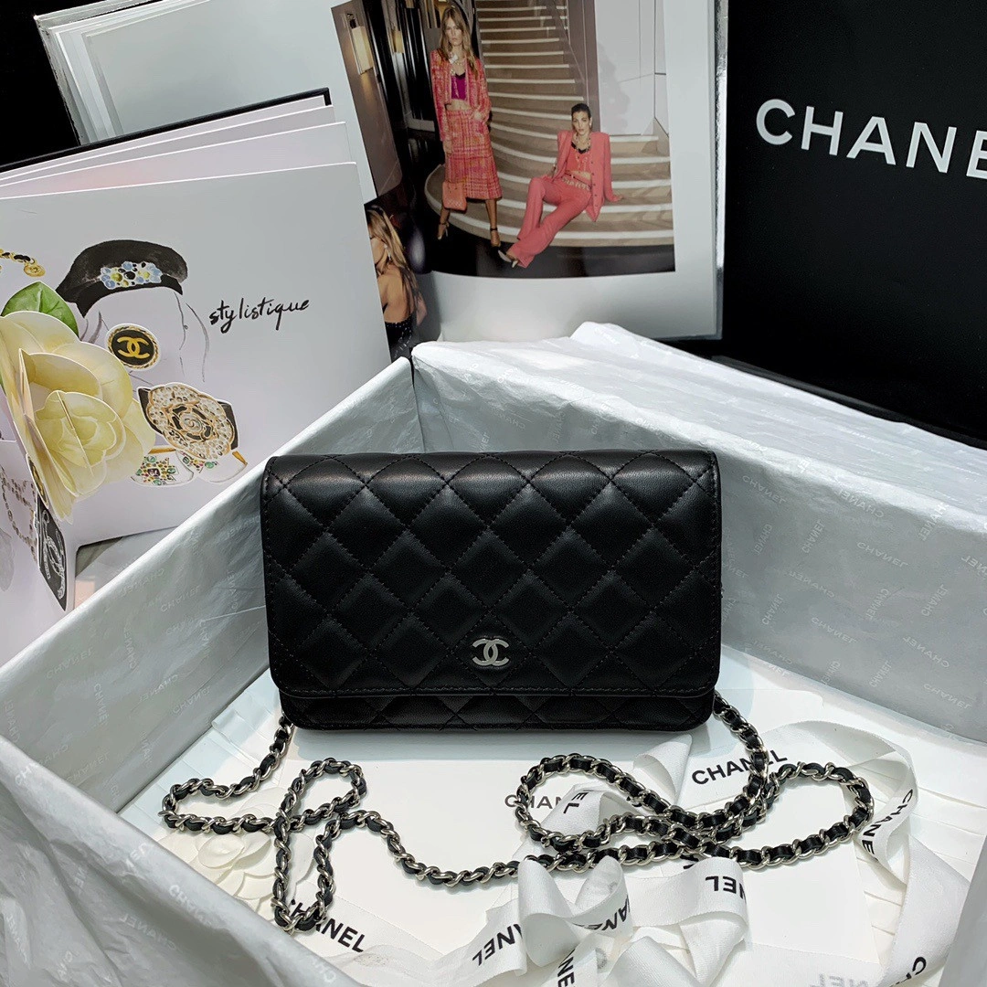 Trendy CHANEL CHAIN WALLET LAMBSKIN NEW EDITION 1345 - Image 7