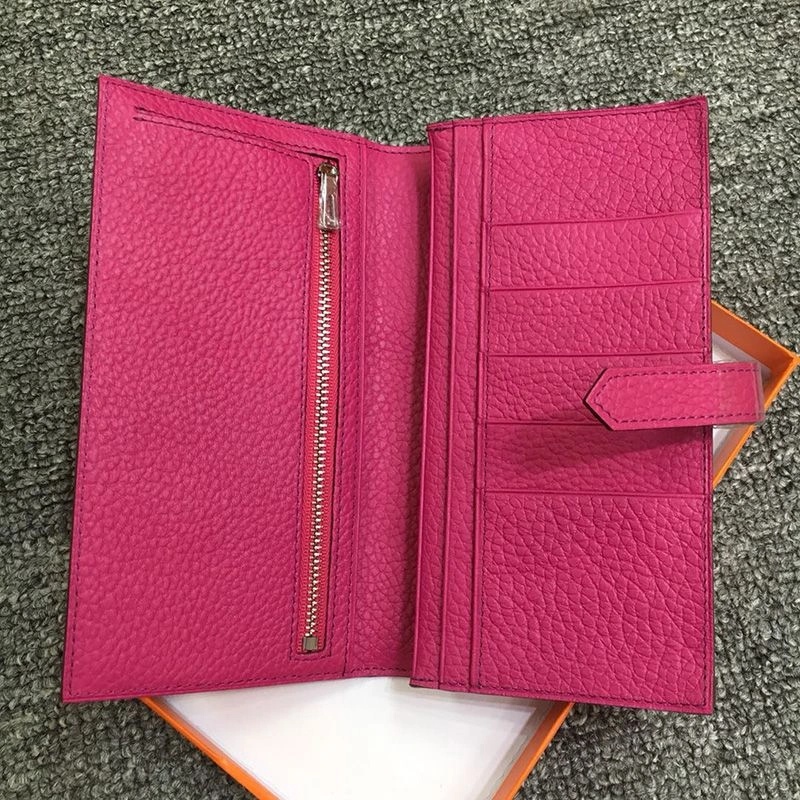 Hermes Bearn Wallet Togo Leather Palladium Hardware In Rose - Image 3