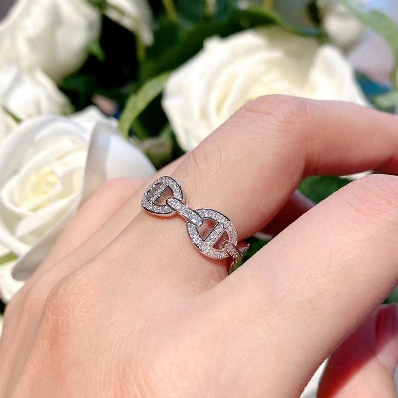 Hermes Chaine D'Ancre Enchainee Sterling Silver Ring - Image 3